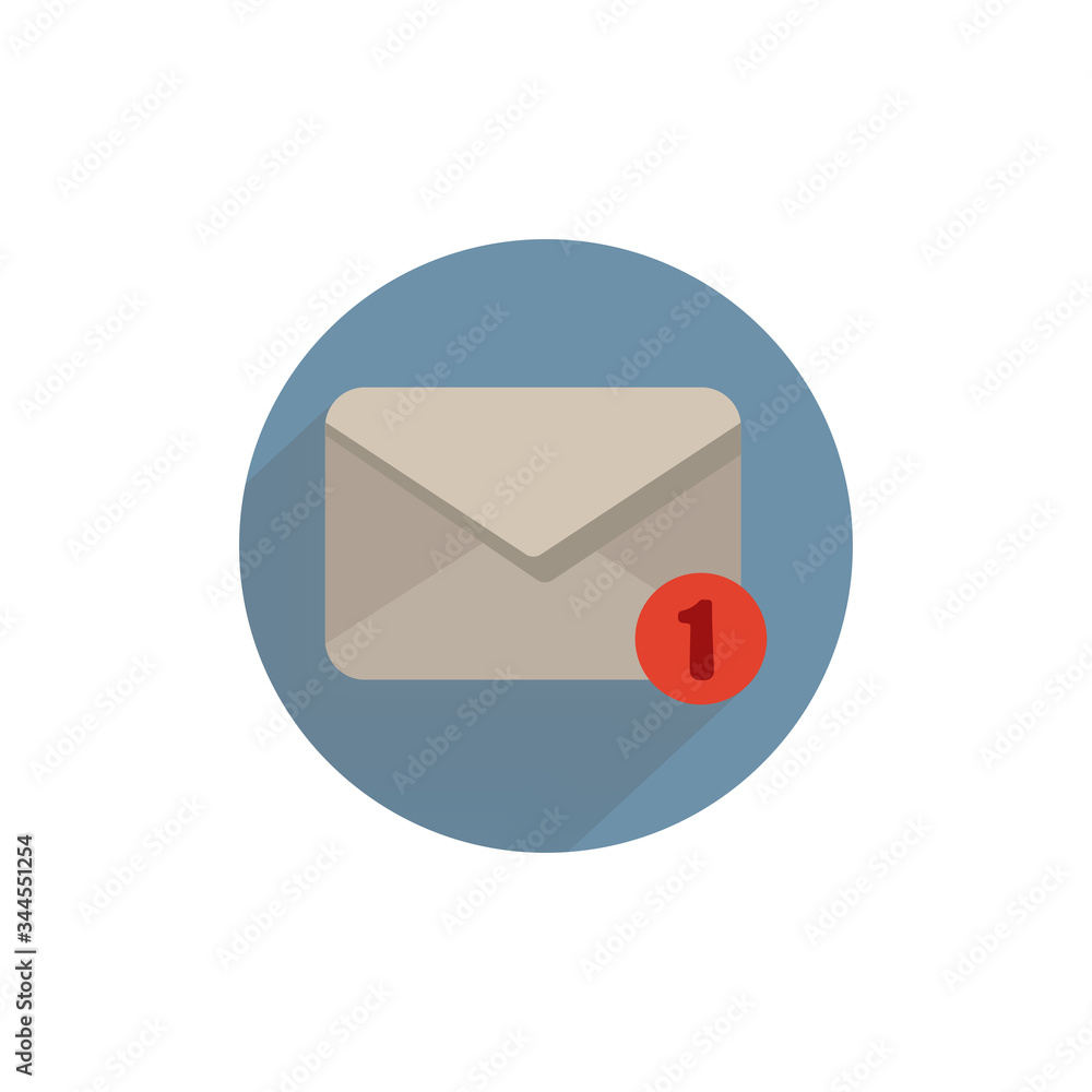 new message colorful flat icon with long shadow. message in letter flat icon new message colorful flat icon with long shadow. message in letter flat icon