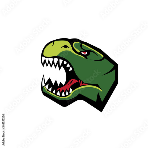 dinosaur head mascot logo design vector emblem