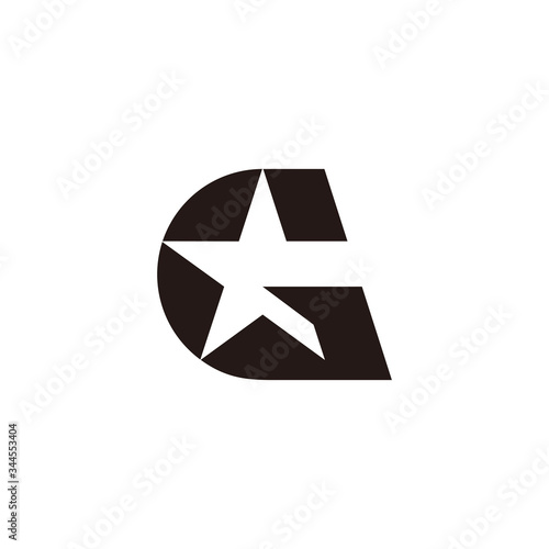 letter g star geometric colorful simple symbol logo vector