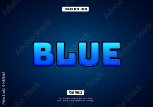 Glowing blue, Editable text effect