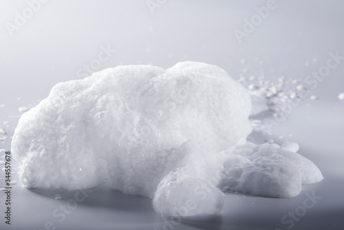 White soap shaving foam close-up