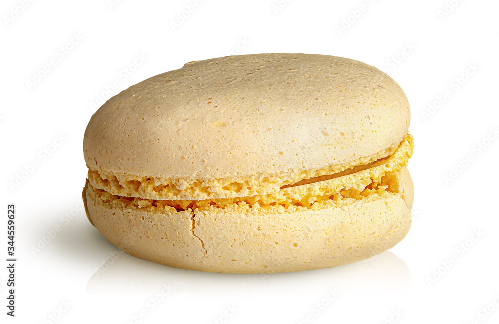 One yellow macaroon front view One yellow macaroon front view