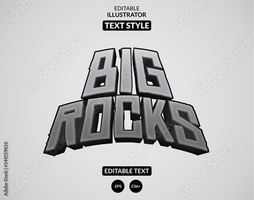 Rocks stone text effect, Editable text effect