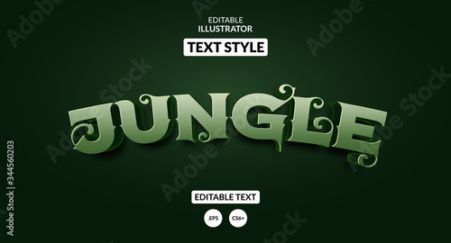 Jungle forest text effect, Editable text effect