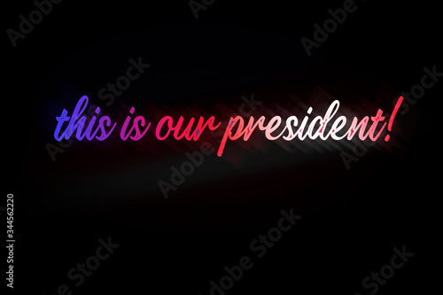 text our president USA election democracy flag neon banner