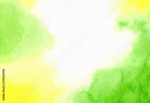 abstract background green yellow watercolor summer spring