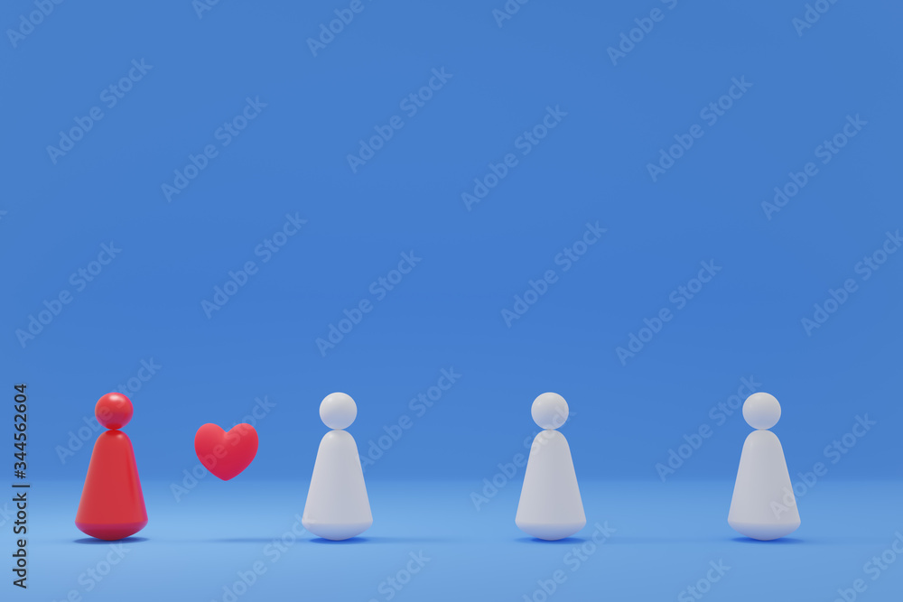 Graphic Model represent Social distancing people spaced but still love together and help to prevent spreading Coronavirus.3D Rendering. Graphic Model represent Social distancing people spaced but still love together and help to prevent spreading Coronavirus.3D Rendering.
