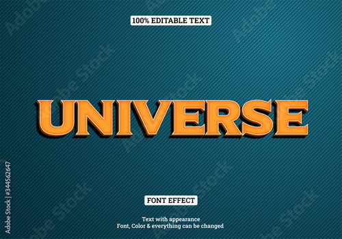Universe text effect, Editable text effect