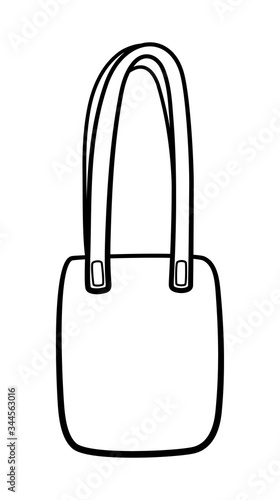 Outline style textile ecobag isolated illustration on white background