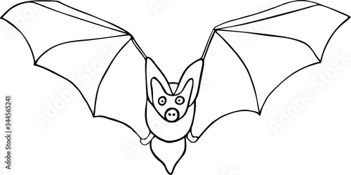Cute hand drawn bat in doodle style isolated on white background. Sketch element for graphic and web