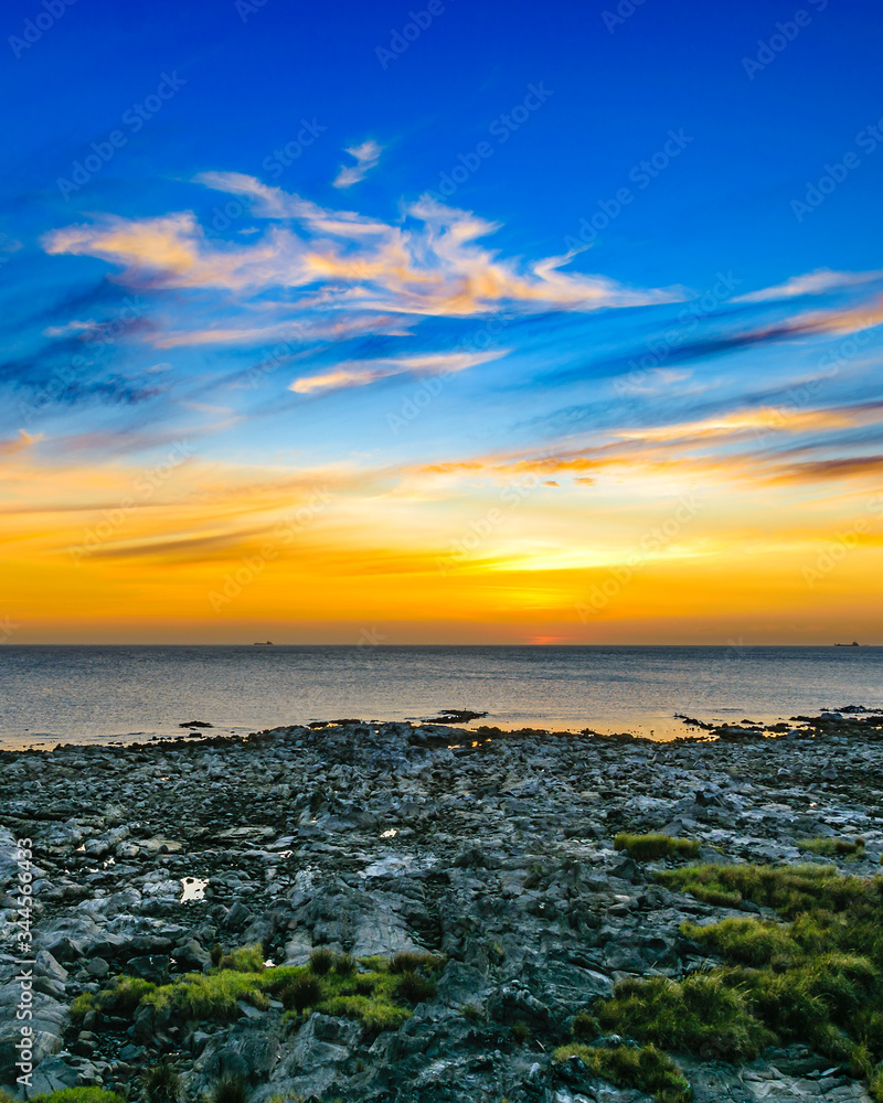 Empty Coast Sunset Scene, Montevideo, Uruguay