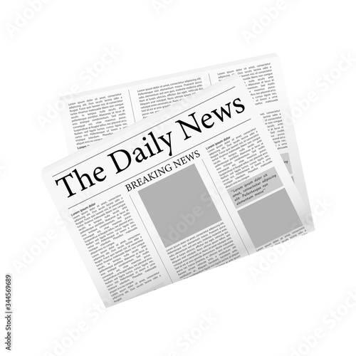 Newspaper, great design for any purposes. Vector editorial print layout. Newspaper template. Daily press empty paper journal vector mockup.