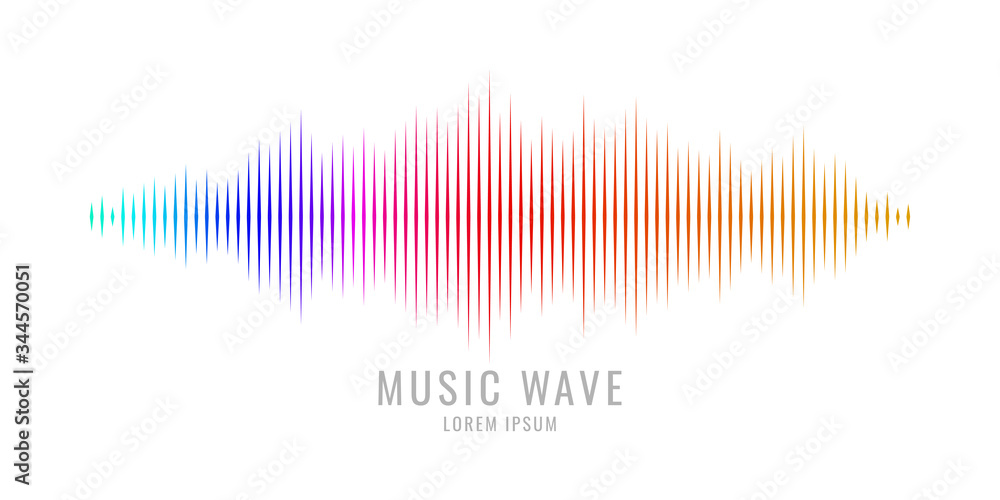 Vector illustration of music wave in the form of the equalizer - obrazy, fototapety, plakaty 