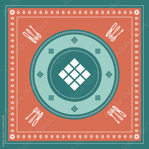 Georgian traditional ornaments. Vector Ornament With Caucasian Motifs. Persian colored carpet.Vector, Illustration.  Rich ornament for fabric design, handmade, interior decoration