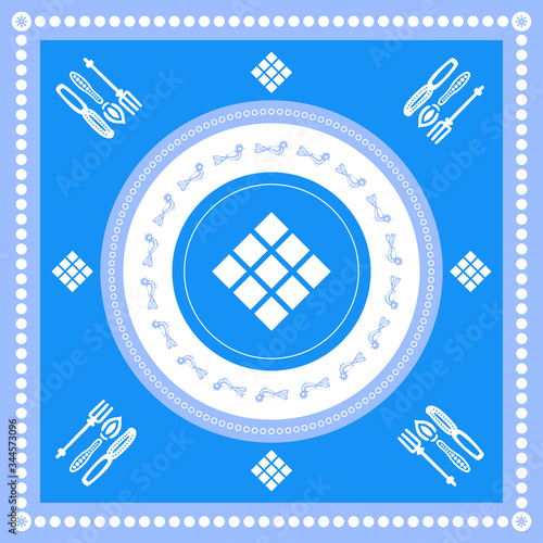 Georgian traditional ornaments. Vector Ornament With Caucasian Motifs. Persian colored carpet.Vector, Illustration.  Rich ornament for fabric design, handmade, interior decoration