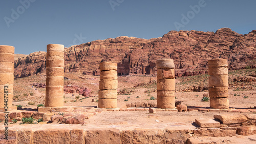 tombs and landscapes of the city of Petra in Jordan