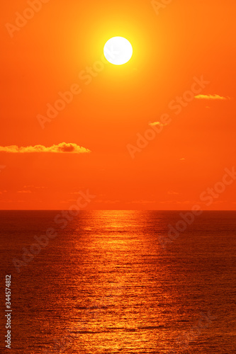 The setting sun over the Indian Ocean from Bali