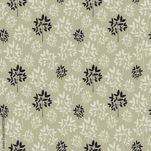 Laconic organic style twig with leaves  pattern