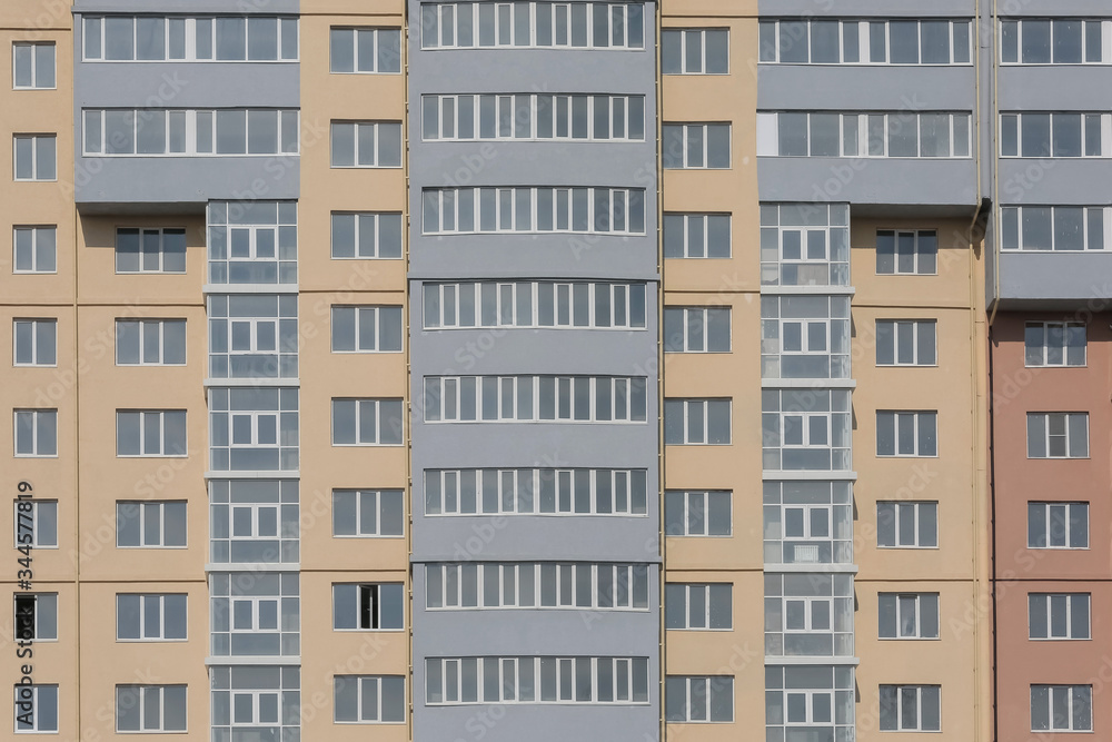 Apartment building. Facade of a multi-storey building.