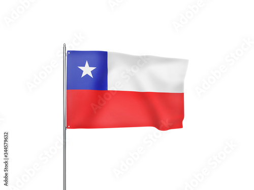 Chile flag waving white background 3D illustration Free Download Chile flag waving white background 3D illustration - GFXLoad