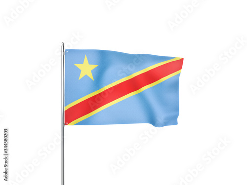 Free Download Congo flag waving white background 3D illustration - GFXLoad