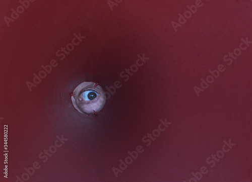 human eye in the hole