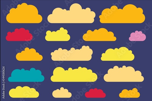 Colorful clouds vector