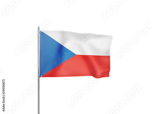 Free Download Czech Republic flag waving white background 3D illustration - GFXLoad