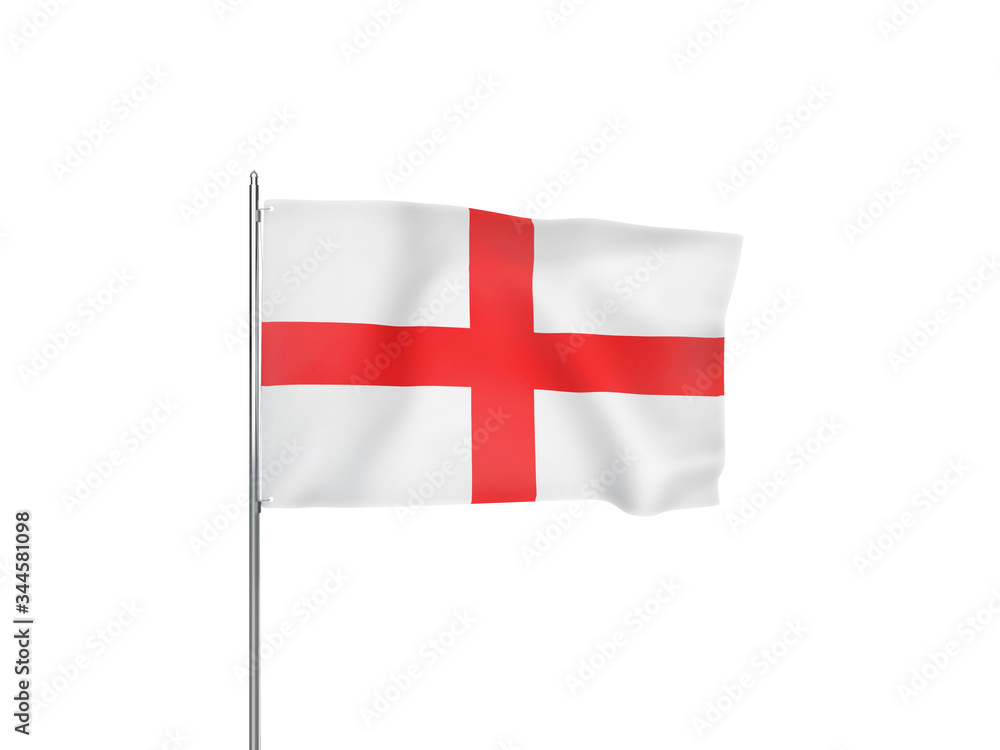 Obraz premium England flag waving white background 3D illustration