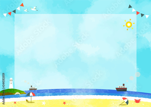 夏の砂浜　水彩テクスチャ © fumi