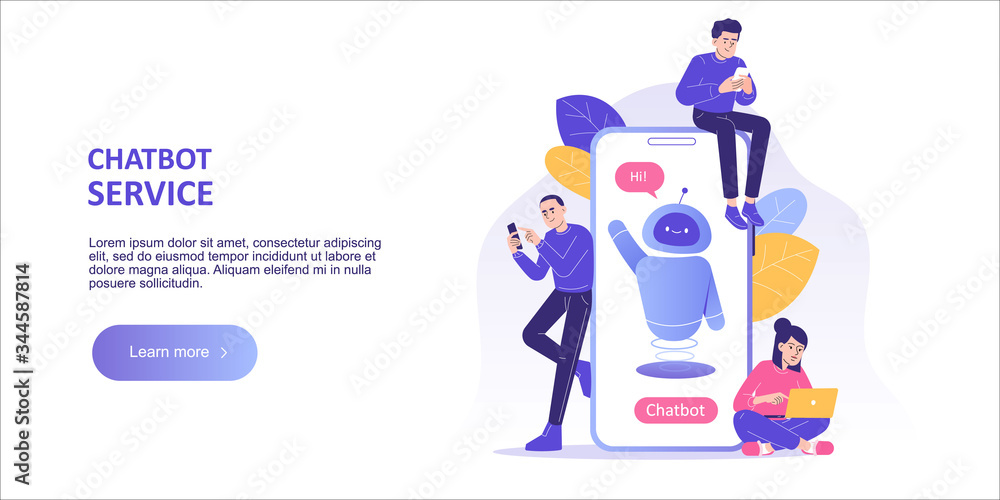 Chatbot customer service support concept. People talking with chatbot ...