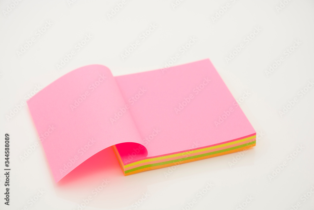 Multicolor notepad on white background. Multicolor notepad on white background.