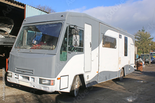 Motor Home in a yard 