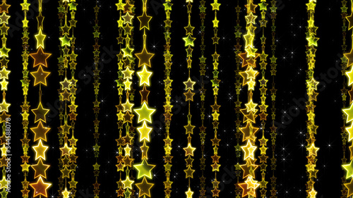 Chain Line Star Glitter neon illumination Spangle 3D illustration Background. © bluebackimage