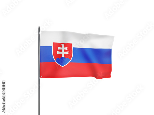 Free Download Slovakia flag waving white background 3D illustration - GFXLoad