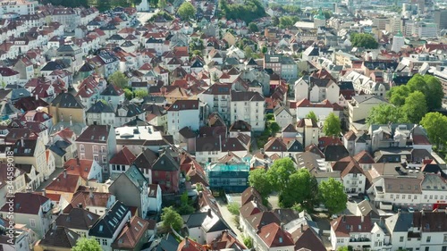 Flight over Bergen, the second largest city in Norway photo