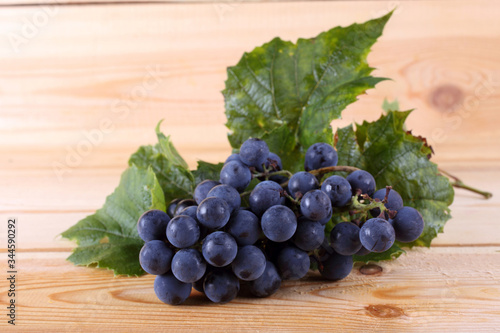 Wine grape on table
