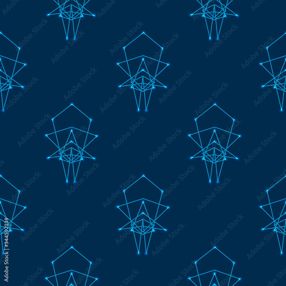 Pattern seamless pattern in the style of the tabs on a dark blue background. High-tech background texture technology. Vector illustration EPS 10. Pattern seamless pattern in the style of the tabs on a dark blue background. High-tech background texture technology. Vector illustration EPS 10.