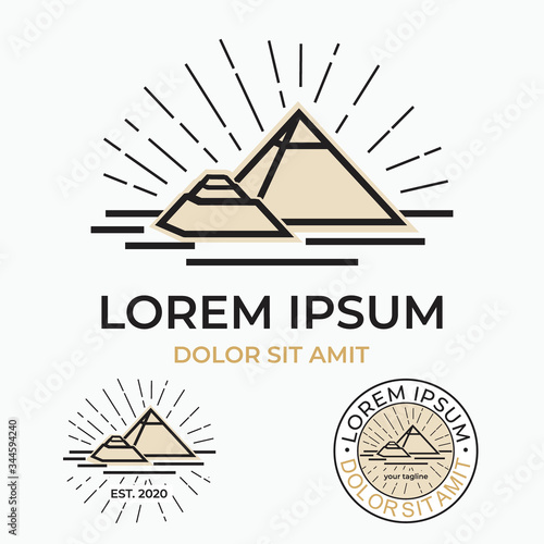 pyramid line draw - seven wonder of the world - simple and elegant pyramid logo