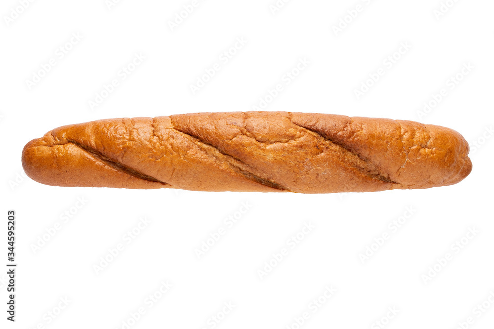 Fresh bread isolated on white background. Baguette. Bread viewed from above Fresh bread isolated on white background. Baguette. Bread viewed from above