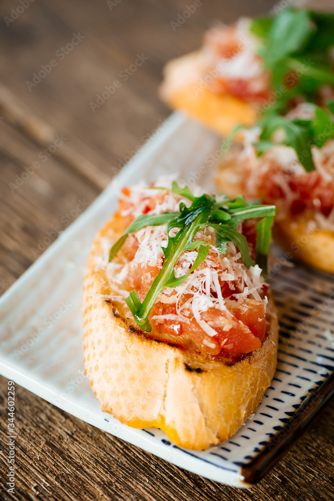 Italian bruschetta tomatoes parmesan arugula Italian bruschetta tomatoes parmesan arugula