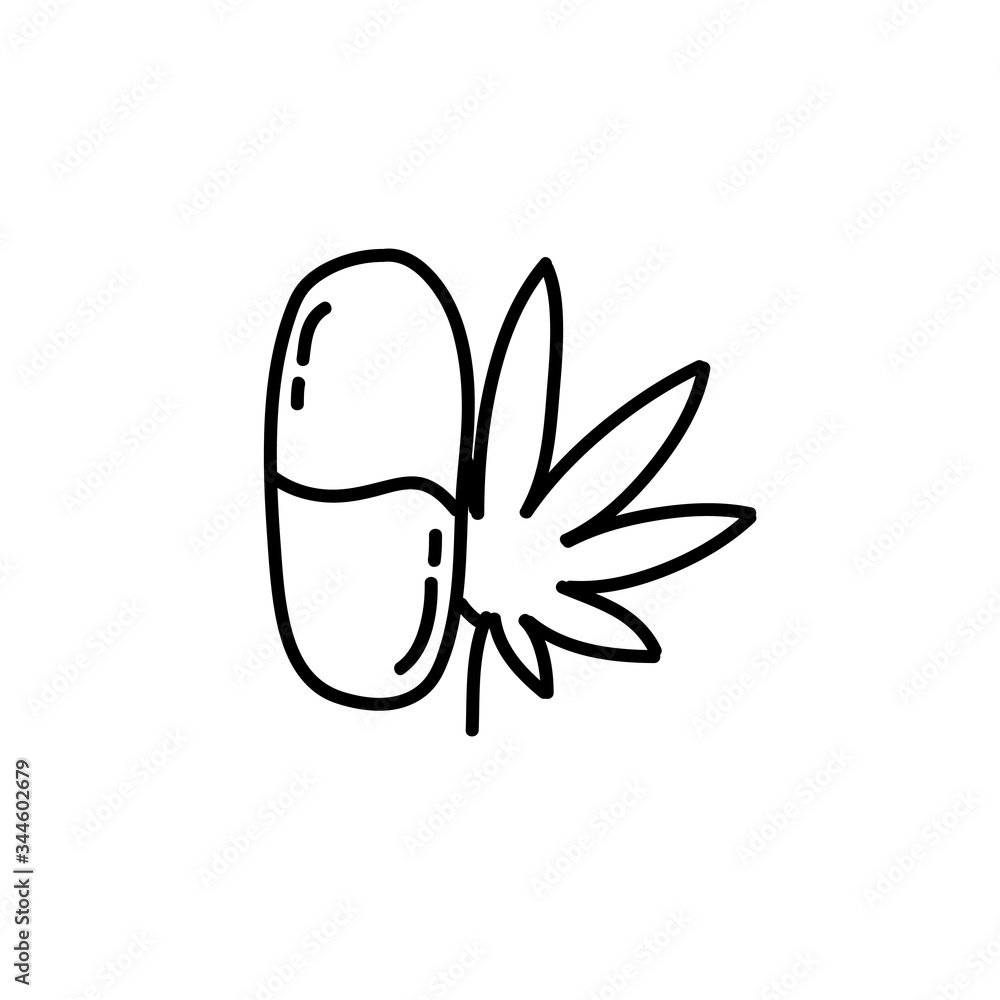 medicine with marijuana, medical cannabis doodle icon, vector illustration medicine with marijuana, medical cannabis doodle icon, vector illustration