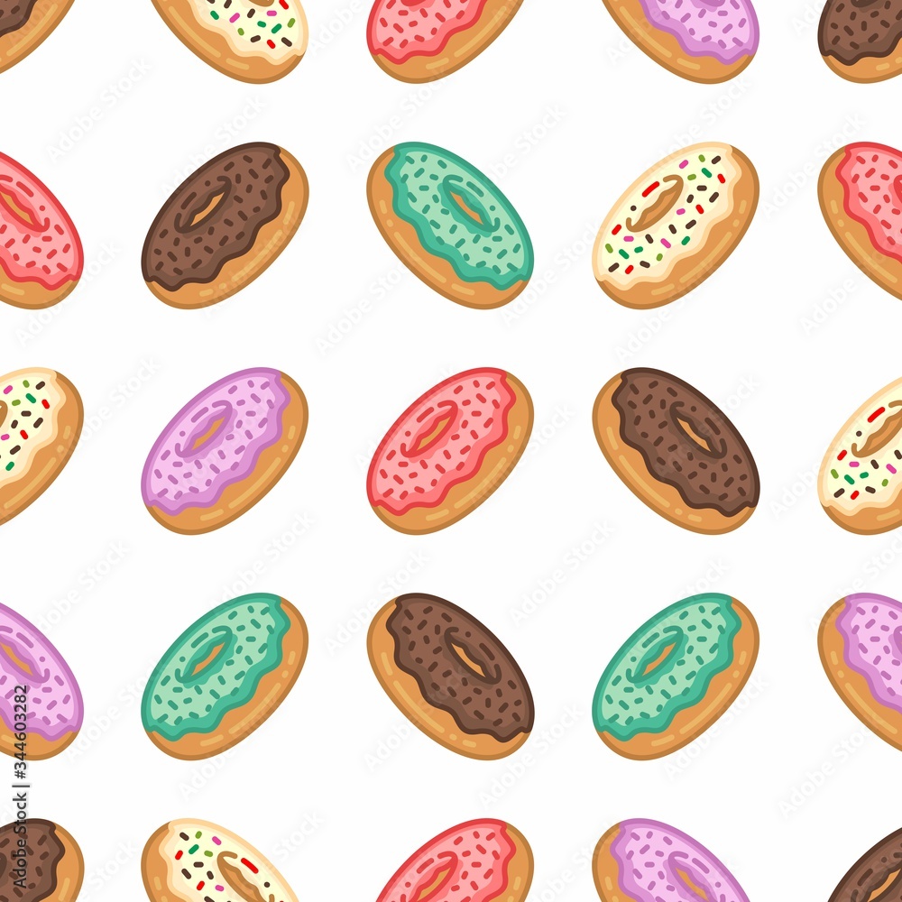 pattern seamless of donut in style flat, line, modern design. - vector illustration pattern seamless of donut in style flat, line, modern design. - vector illustration