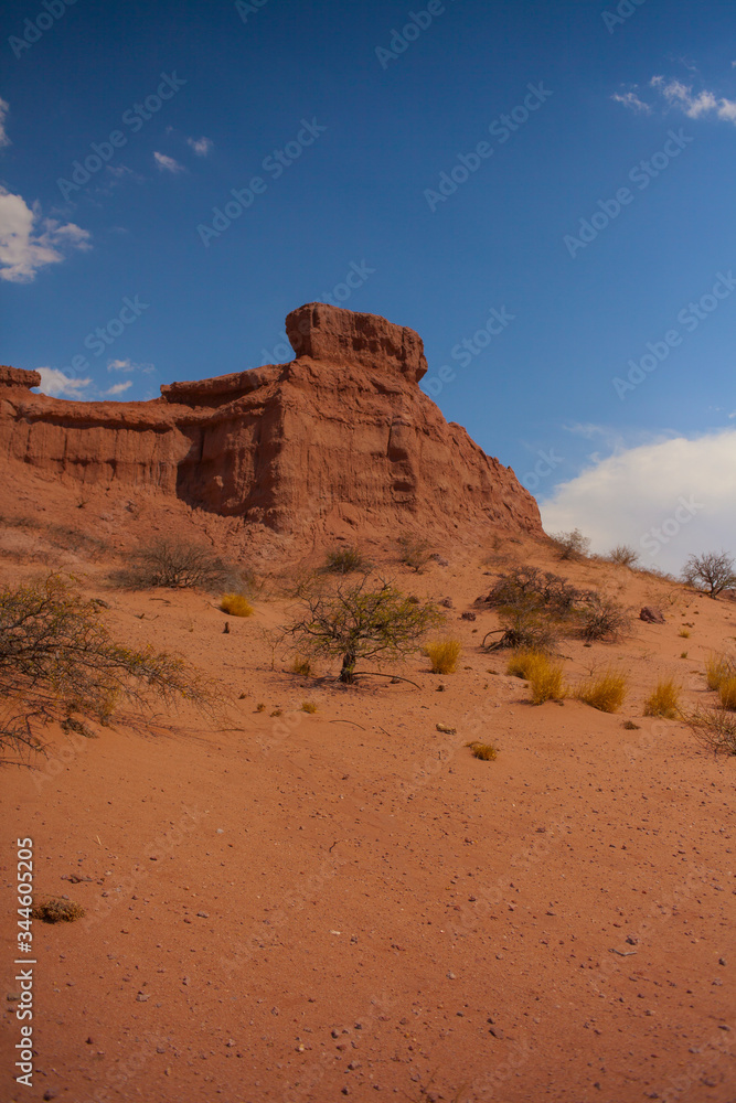 Cafayate, province of Salta, Argentina. Arid and dry rocky landscape of red earth. Cafayate, province of Salta, Argentina. Arid and dry rocky landscape of red earth.