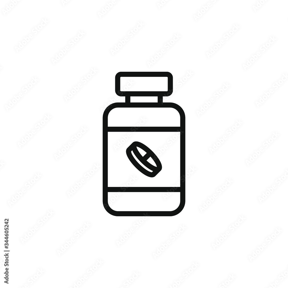simple icon of a medicine bottle isolated on white background simple icon of a medicine bottle isolated on white background