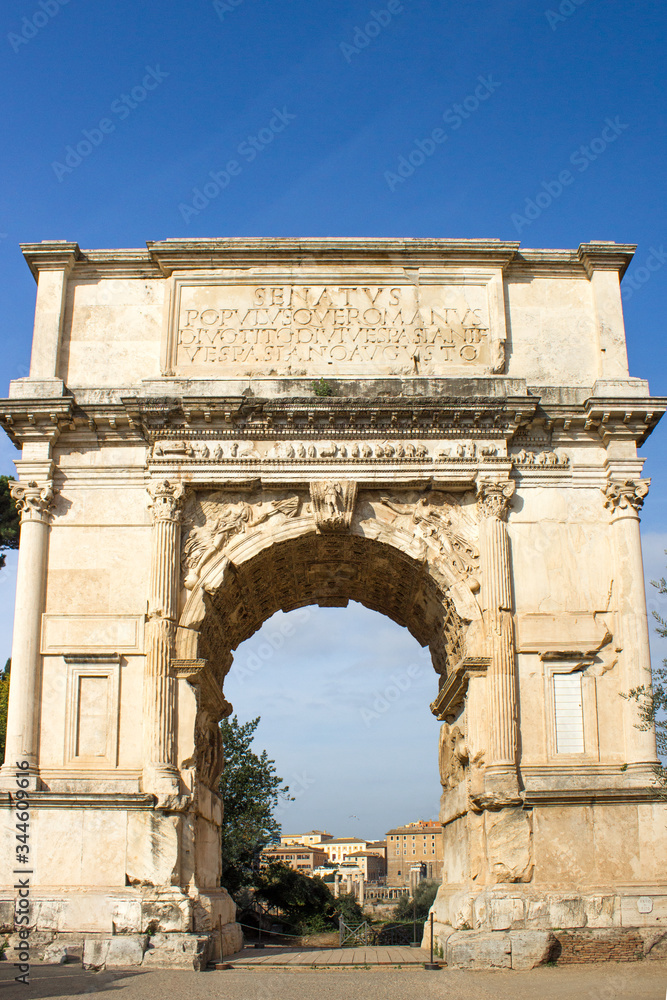 The Arch of Titus (in italian Arco di Tito) Foro Romano Rome Italy