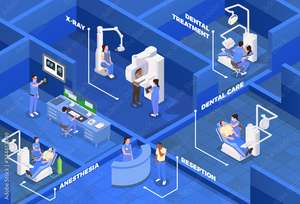 Stomatology Clinic Isometric Background Stomatology Clinic Isometric Background