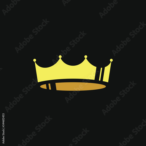 Abstract crown symbol on black backdrop. Design element