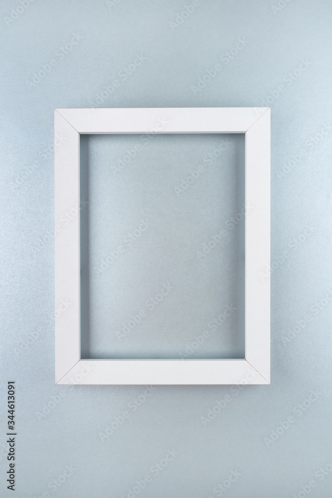 White text frame on a silver background. Copy space for text. White text frame on a silver background. Copy space for text.