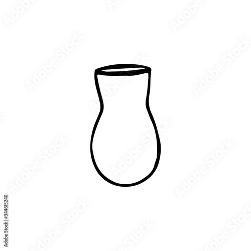 Black and white doodle vases. Hand-drawn image for websites, banners, cards, designers. photo